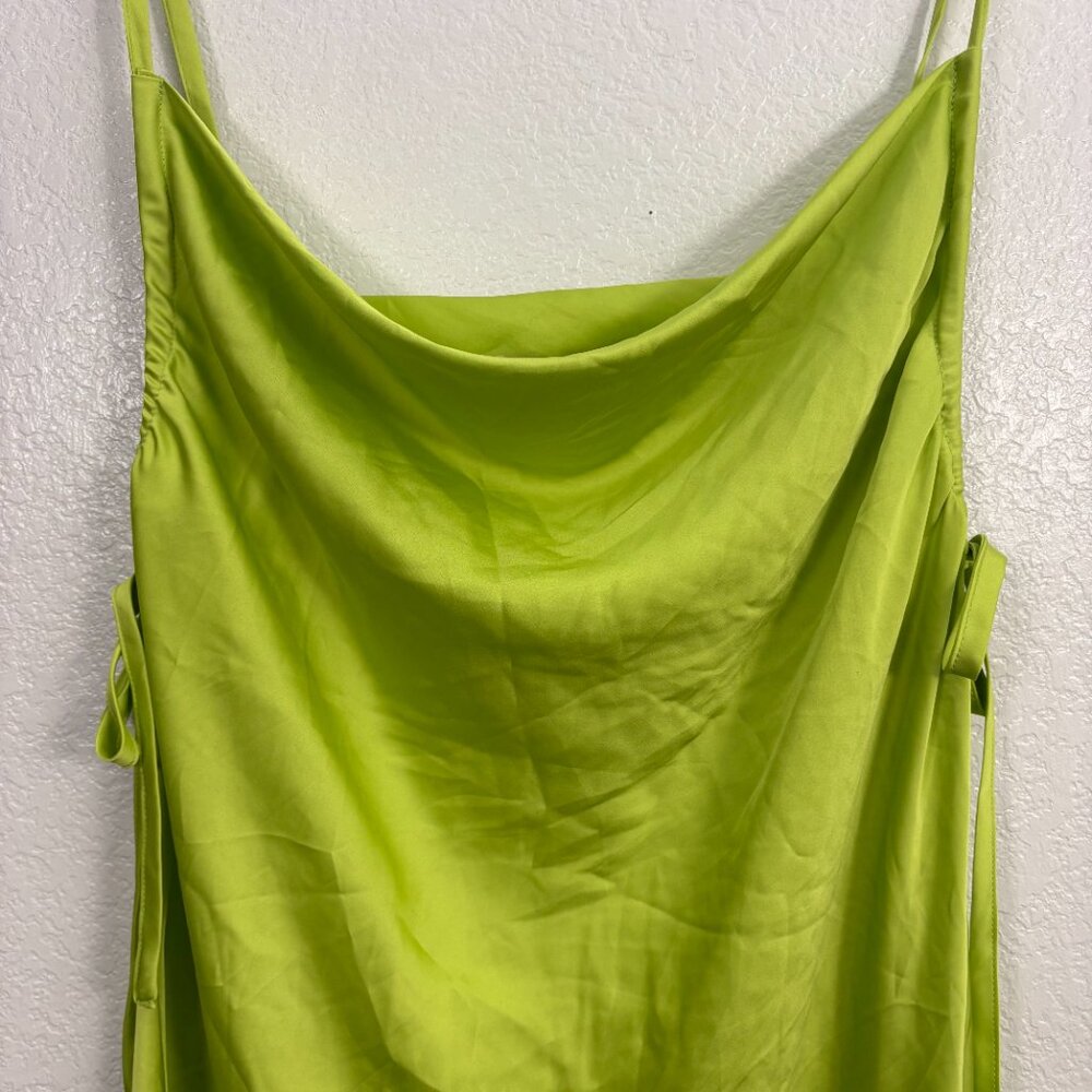 Forever 21+ Satin Cowl Neck Mini Slip Dress Side Cutouts - Picture 2 of 8